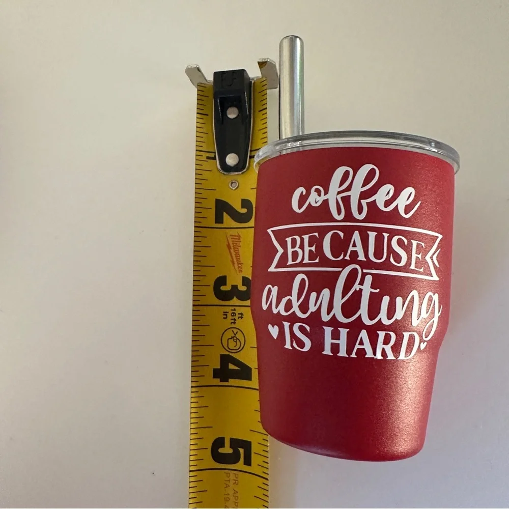 Mini Tumbler with Lid and Metal Straw